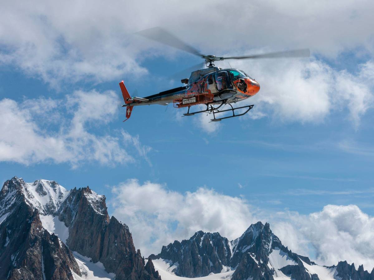 Heli am Mont Blanc.