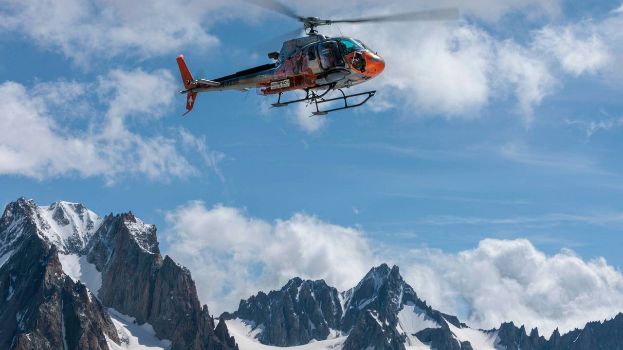 Heli am Mont Blanc.
