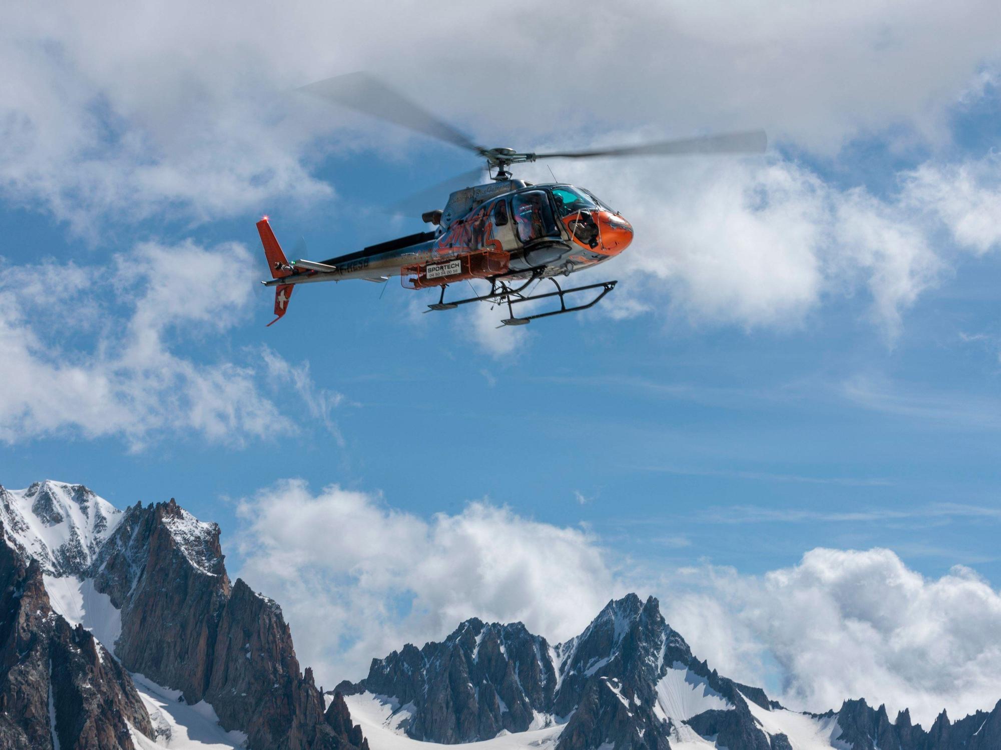 Heli am Mont Blanc.