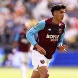 Edson Álvarez im Trikot von West Ham United.