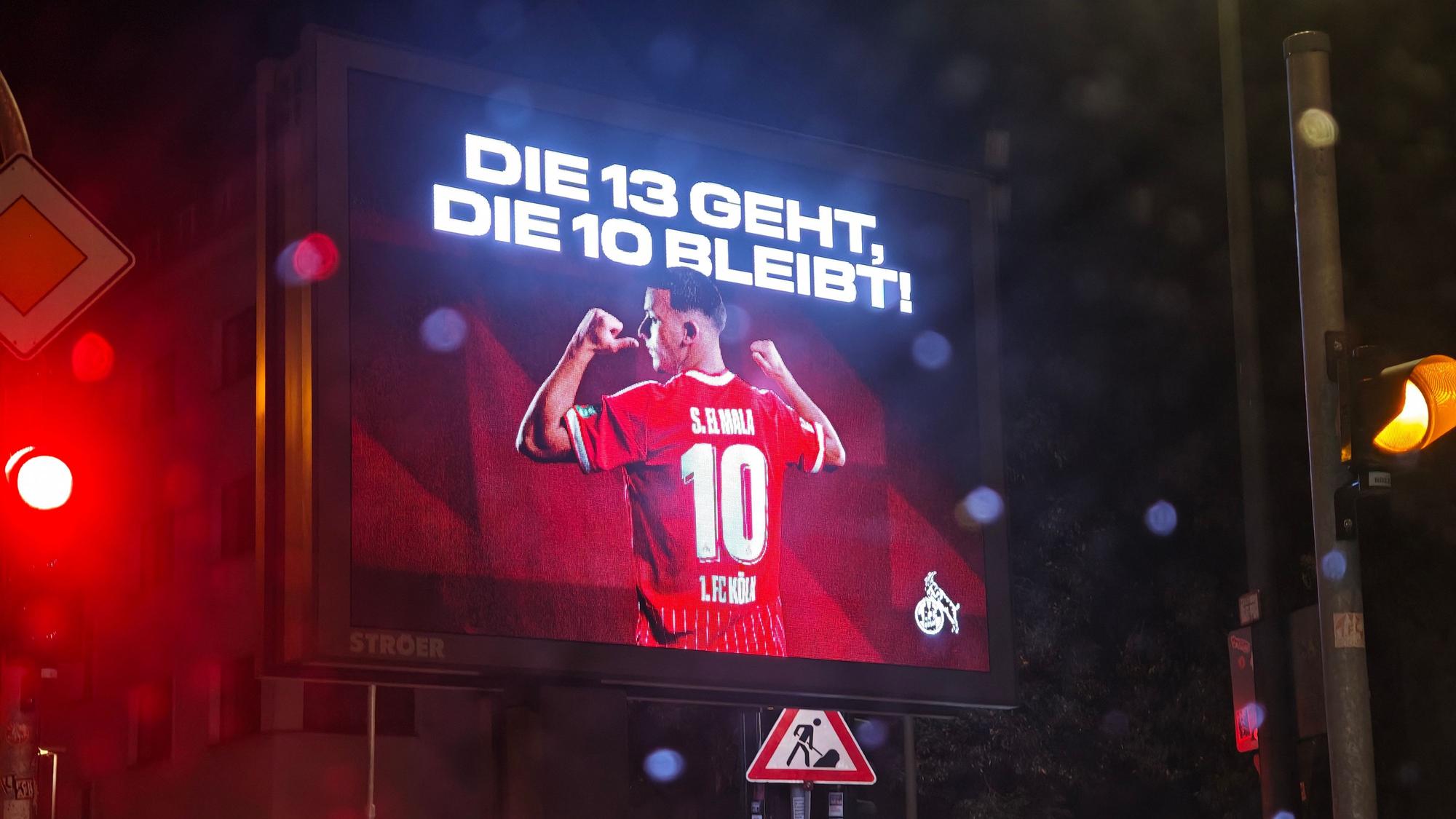 Said El Mala auf einer Werbetafel in Köln.