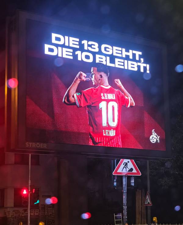 Eine Werbetafel in Köln-Ehrenfeld zeigt Said El Mala.