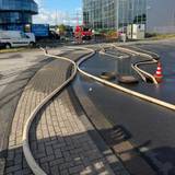 Großbrand in Paffendorf: Nachlöscharbeiten dauern an.