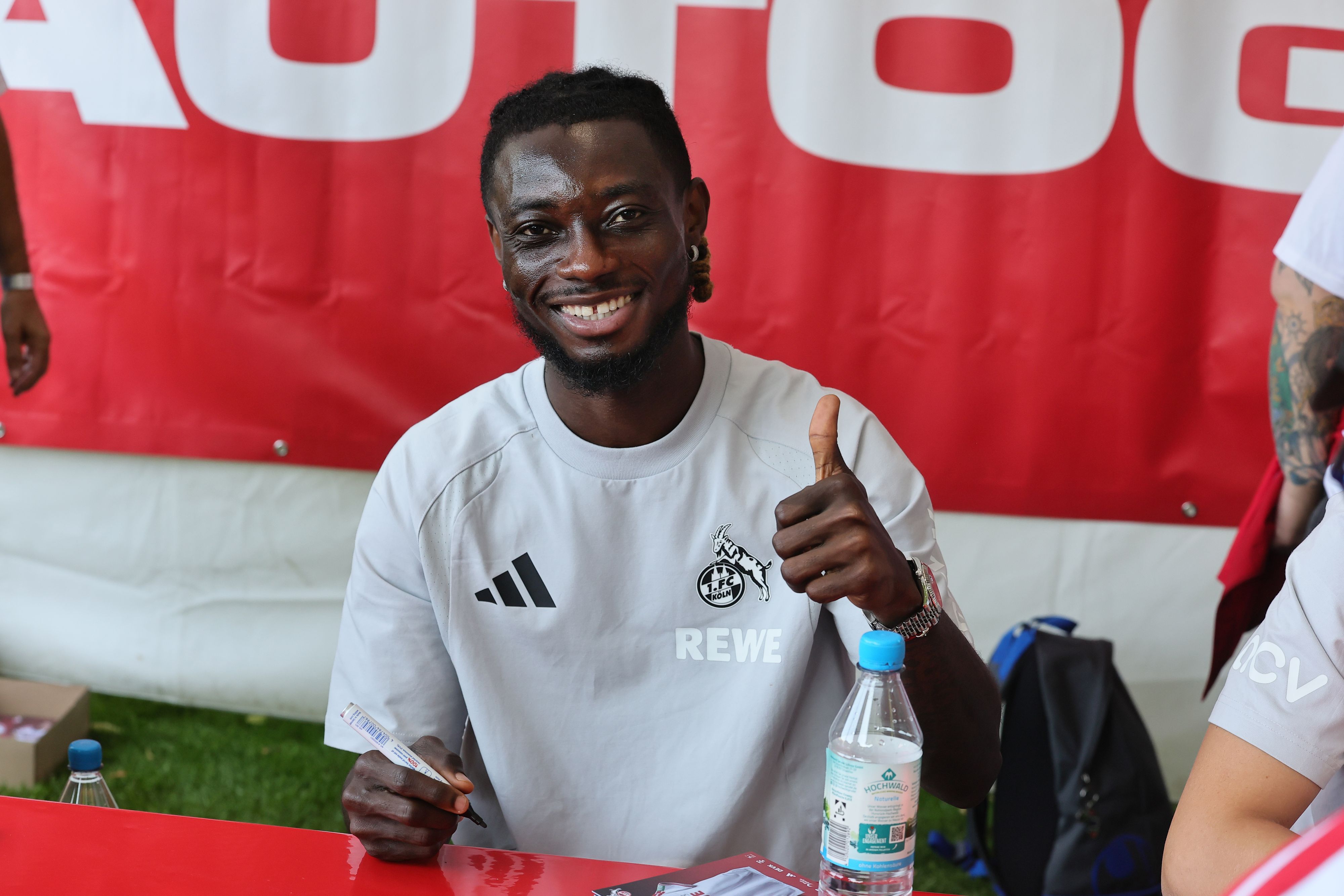 1. FC Köln, Saisoneröffnung auf den Vorwiesen, 01.08.2026, Gideon Mensah (1. FC Köln), Bild: Herbert Bucco