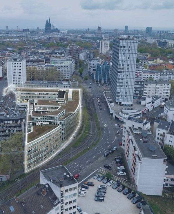 Außenansicht des geplanten Meininger-Hotels am Barbarossaplatz.