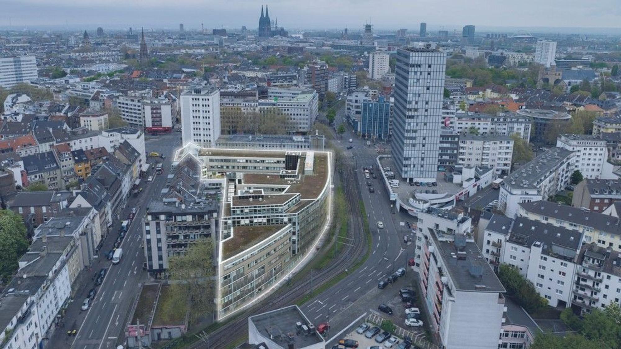 Außenansicht des geplanten Meininger-Hotels am Barbarossaplatz.
