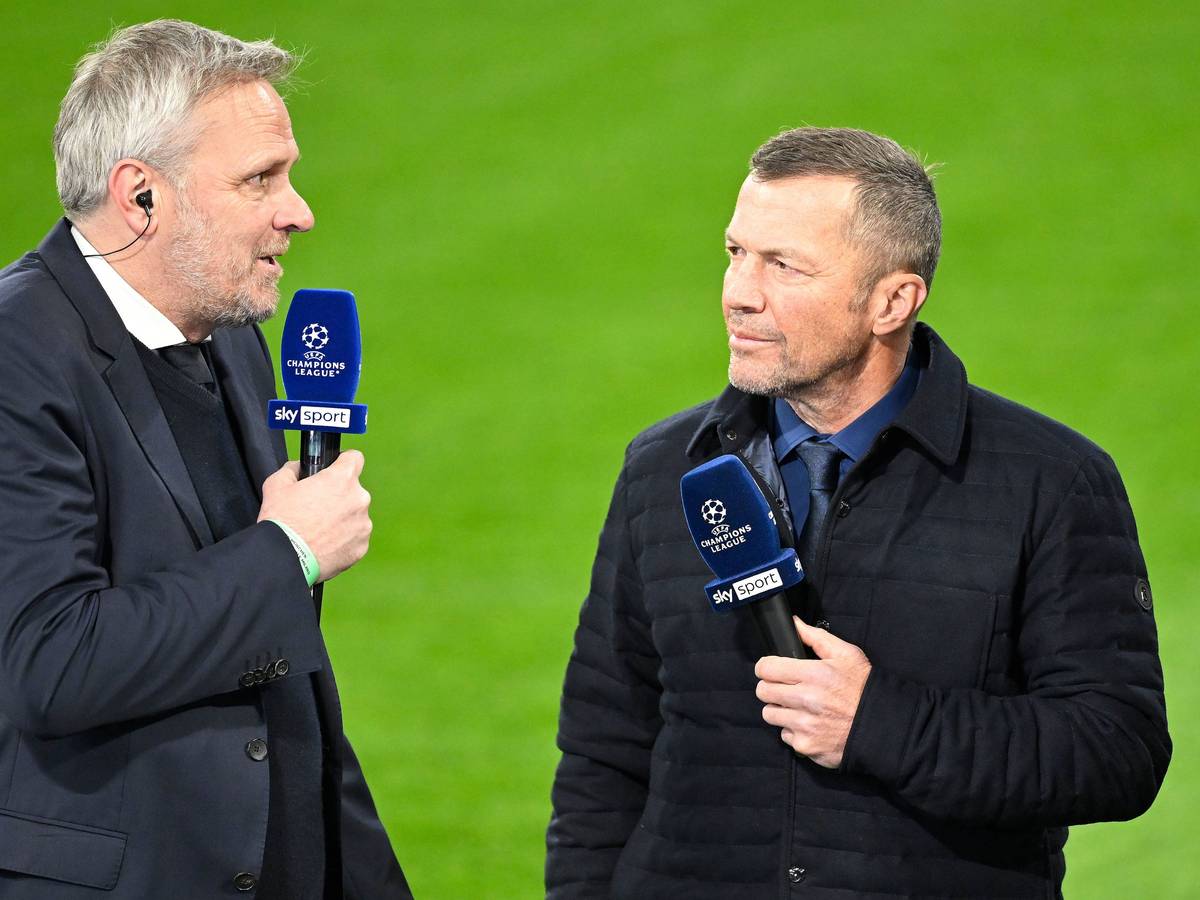 Die beiden TV-Experten Dietmar Hamann und Lothar Matthäus bei einer Sky-Übertragung.
