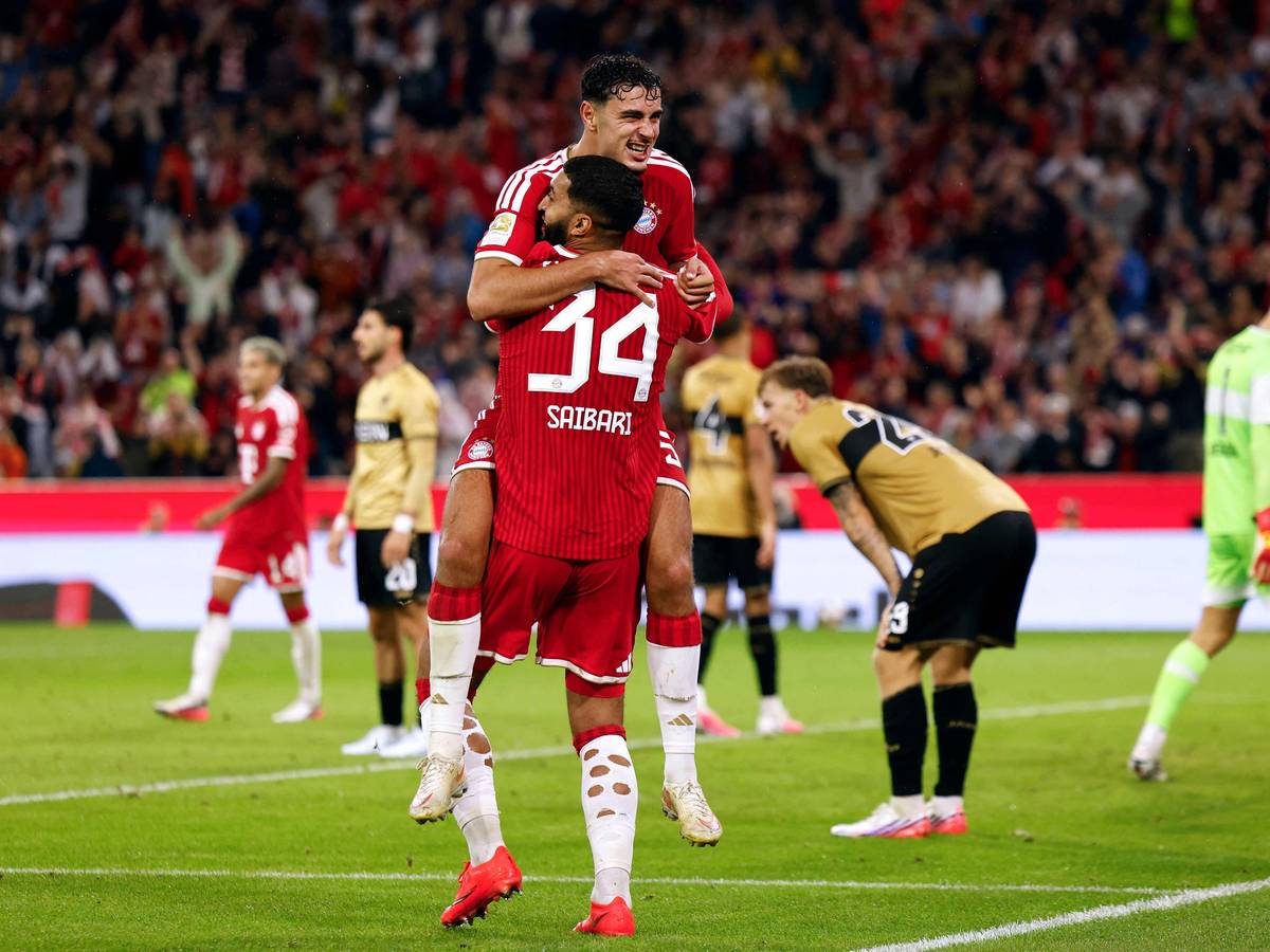 Torjubel beim FC Bayern gegen den VfB Stuttgart.