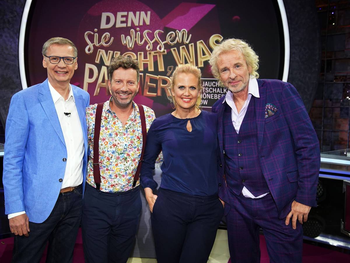 Thorsten Schorn (2.v.l.), hier mit Günther Jauch, Barbara Schöneberger und Thomas Gottschalk, verlässt nach 25 Jahren den WDR.