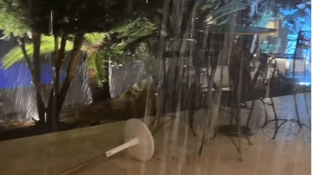 Robert Geiss postet ein Video auf Instagram von dem Unwetter.
