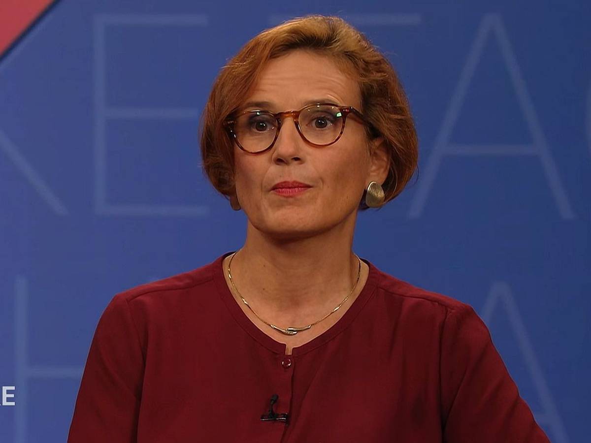 Ex-Linken-Chefin Katja Kipping ging in „Sarah Tacke“ mit der Grundsicherung hart ins Gericht. Die Maßnahme werde uns alle teuer zu stehen bekommen. (Bild: ZDF)