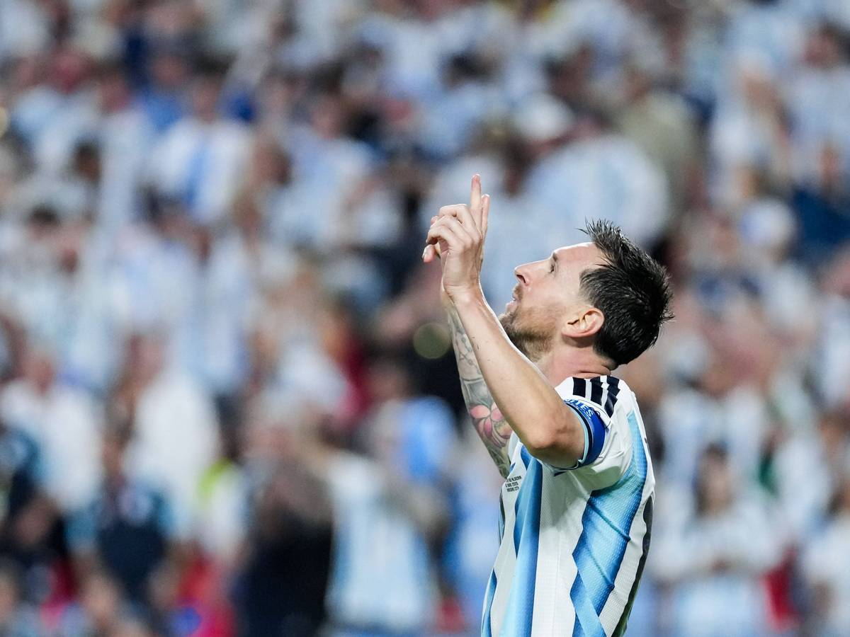 Torjubel von Lionel Messi.
