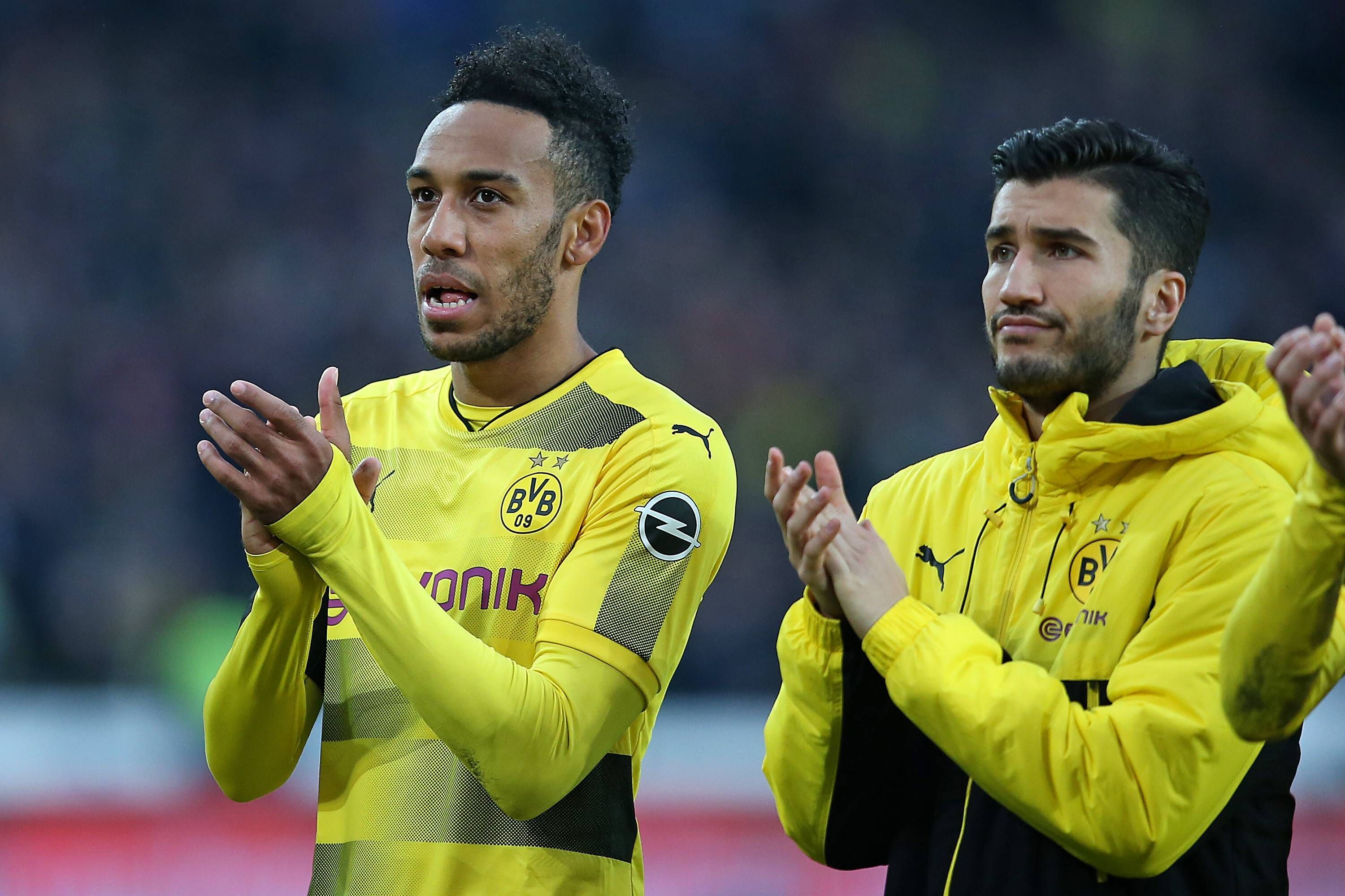 Pierre-Emerick Aubameyang und Nuri Sahin bedanken sich bei den Fans.