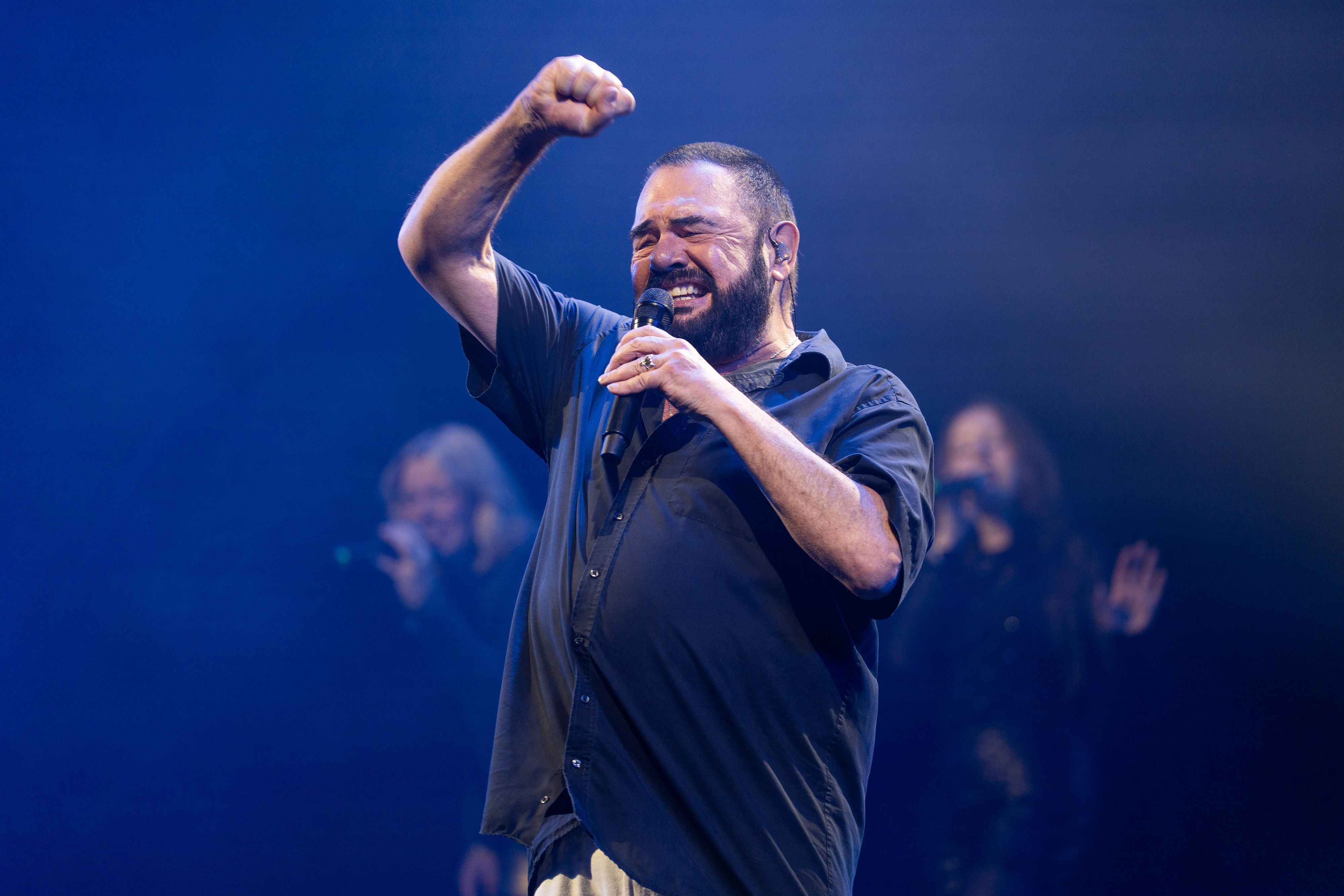 Alphaville-Sänger Marian Gold beim Auftritt.