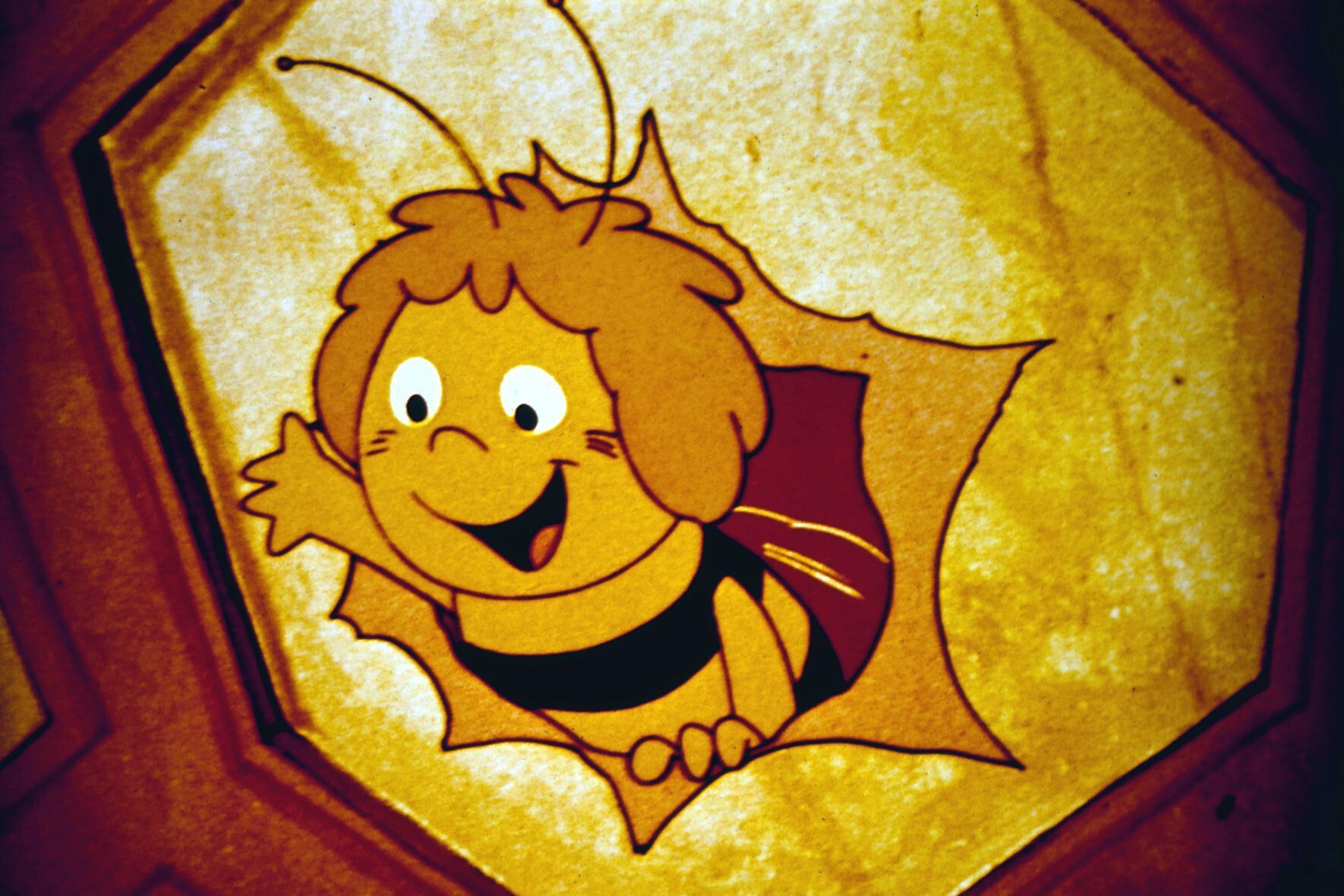 Eine ganz besonders freche, neugierige Biene ist ausgeschlüpft: die Biene Maja (Aufnahme aus 1976).