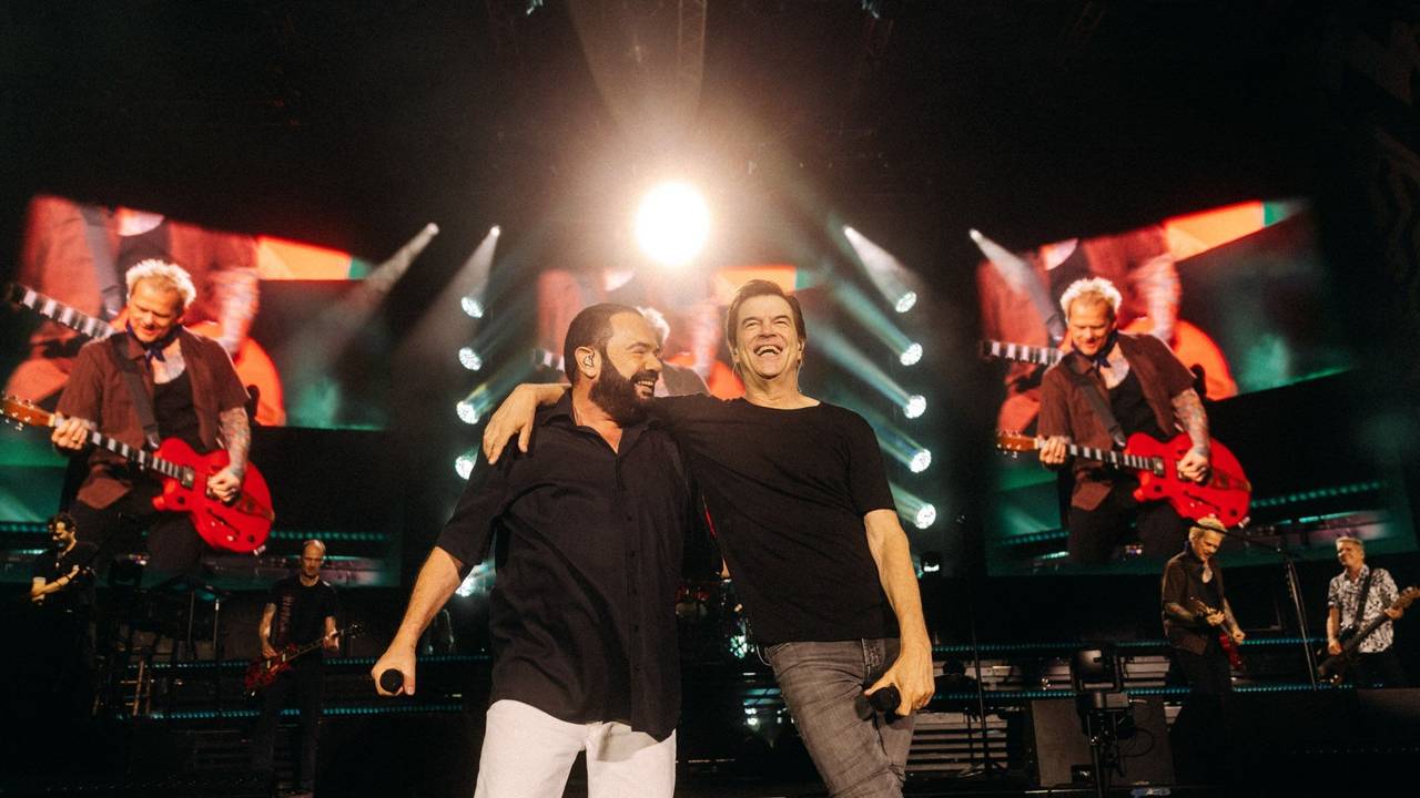 Marian Gold und Campino beim Auftritt auf der Bühne.