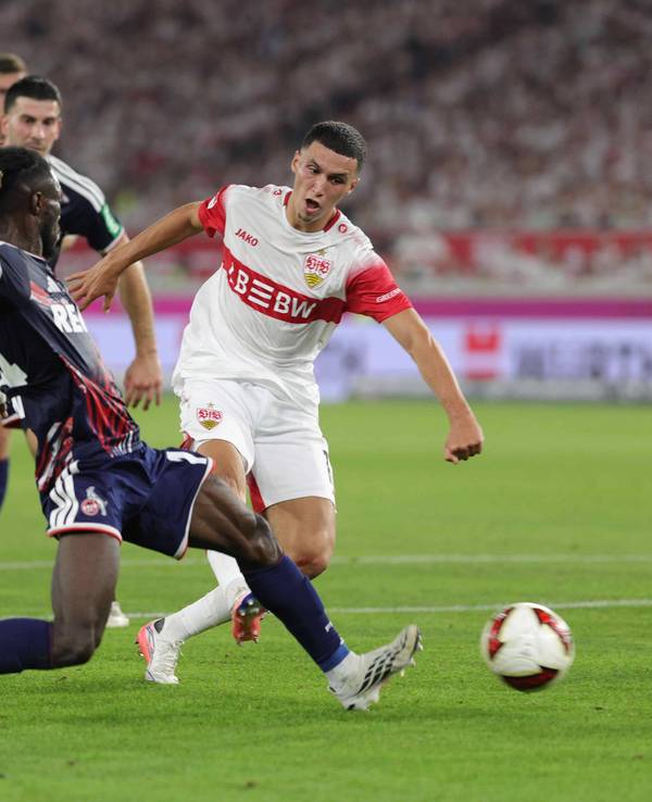 Bilal El Khannouss (VfB Stuttgart) erzielte nach einem Solo durch die Kölner Abwehr das Tor zum 1:0. Auch Gideon Mensah kam zu spät.