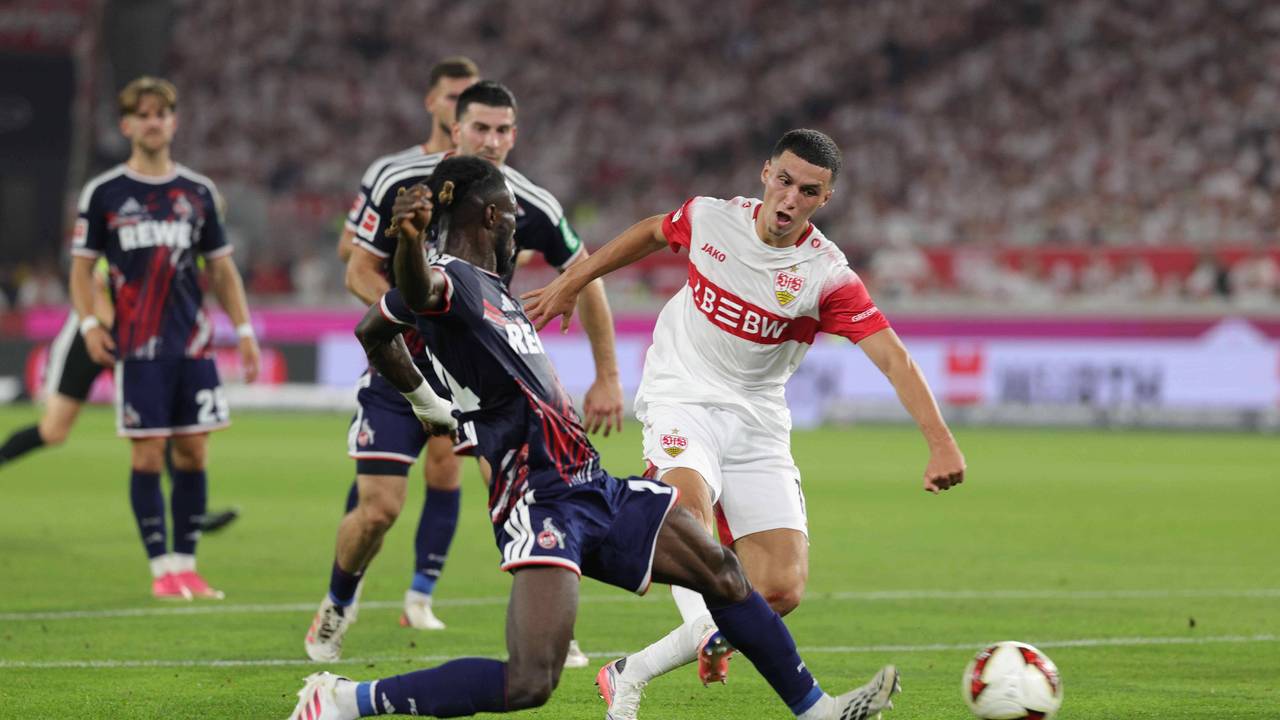 Bilal El Khannouss (VfB Stuttgart) erzielte nach einem Solo durch die Kölner Abwehr das Tor zum 1:0. Auch Gideon Mensah kam zu spät.