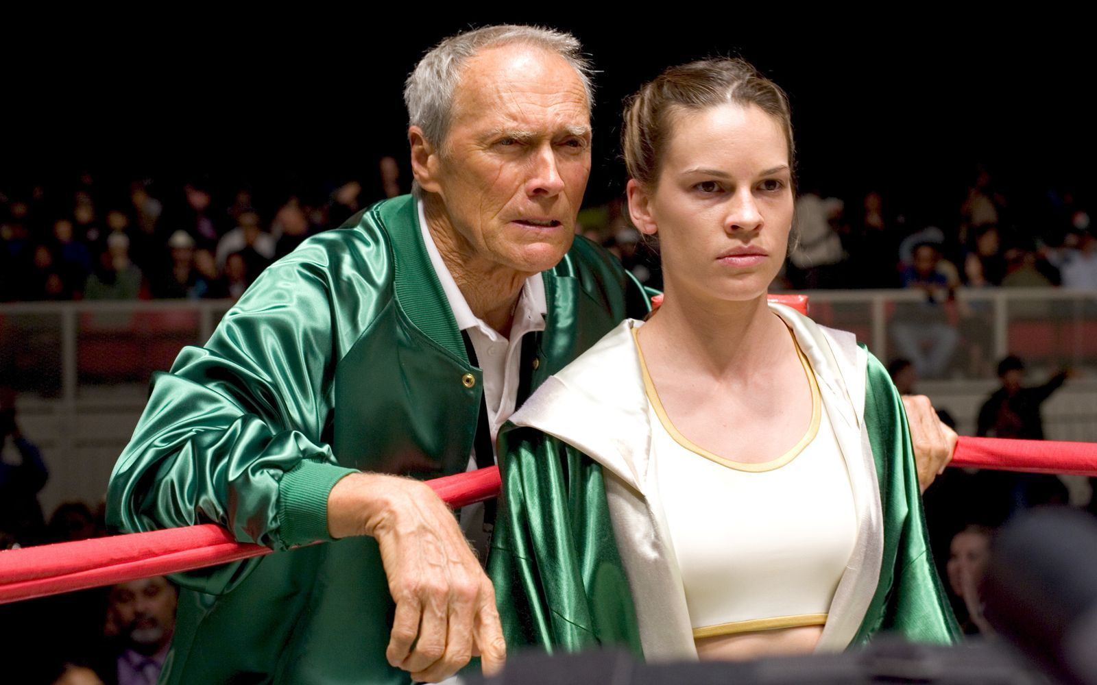 Nach seiner anfänglichen Skepsis feiert Frank (Clint Eastwood) mit Maggie (Hilary Swank) die ersten Erfolge. Mit „Million Dollar Baby“ (5. September, 20.15 Uhr, ZDFNeo) gelang Regisseur Eastwood ein Meisterwerk.  (Bild: ZDF / Merie W. Wallace)