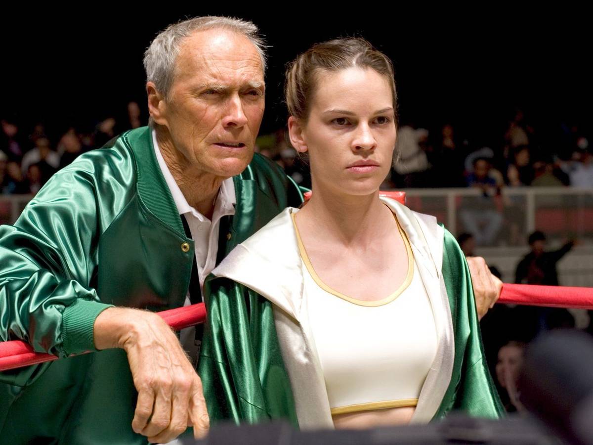 Nach seiner anfänglichen Skepsis feiert Frank (Clint Eastwood) mit Maggie (Hilary Swank) die ersten Erfolge. Mit „Million Dollar Baby“ (5. September, 20.15 Uhr, ZDFNeo) gelang Regisseur Eastwood ein Meisterwerk. (Bild: ZDF / Merie W. Wallace)