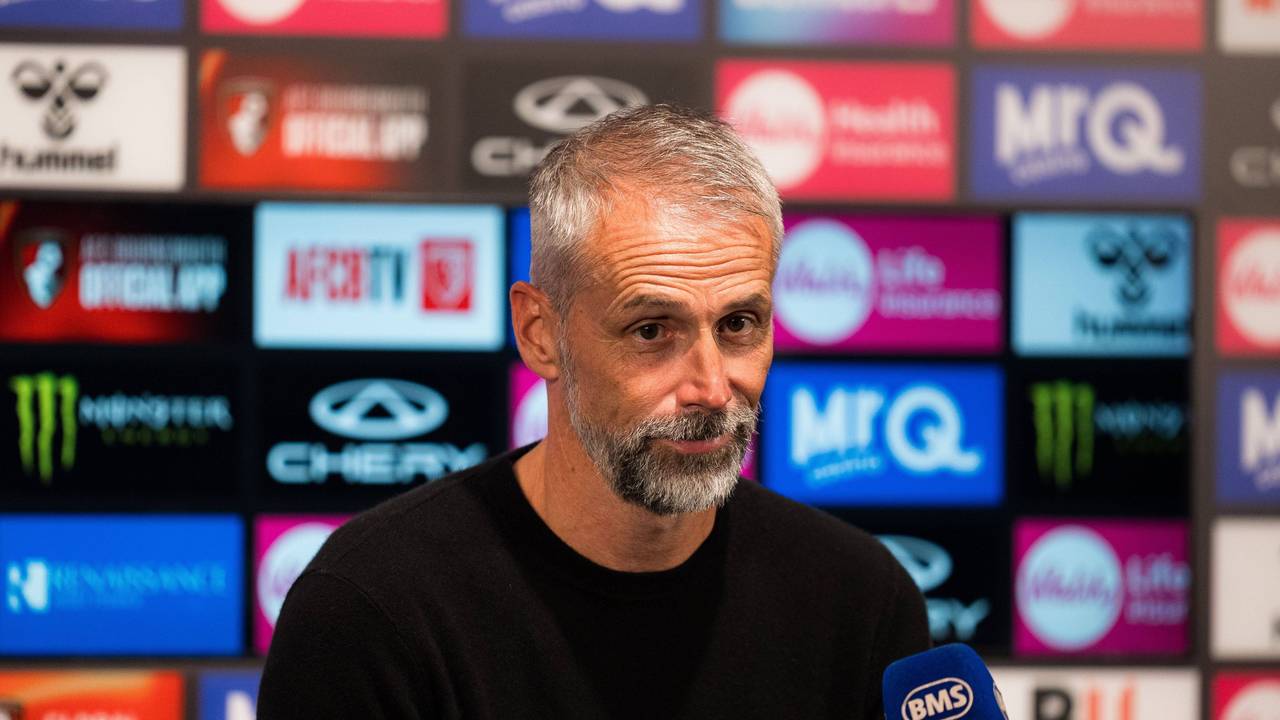 Marco Rose bei einer Pressekonferenz.