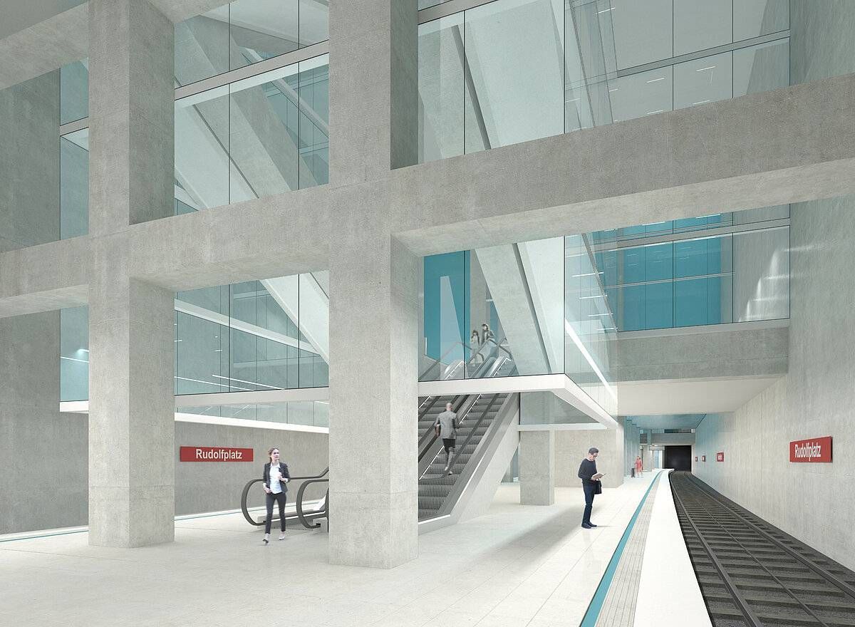 So könnte die U-Bahn-Haltestelle am Rudolfplatz aussehen.