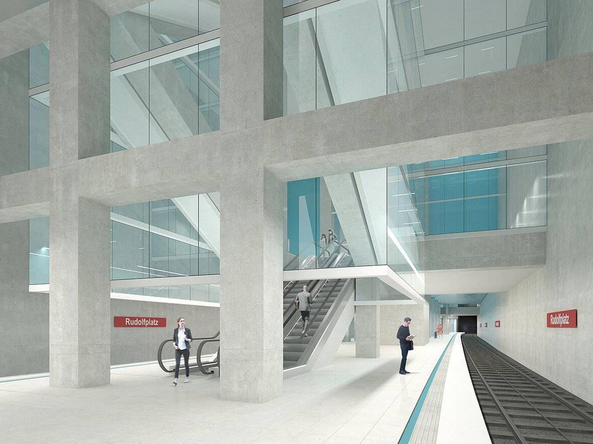 So könnte die U-Bahn-Haltestelle am Rudolfplatz aussehen.
