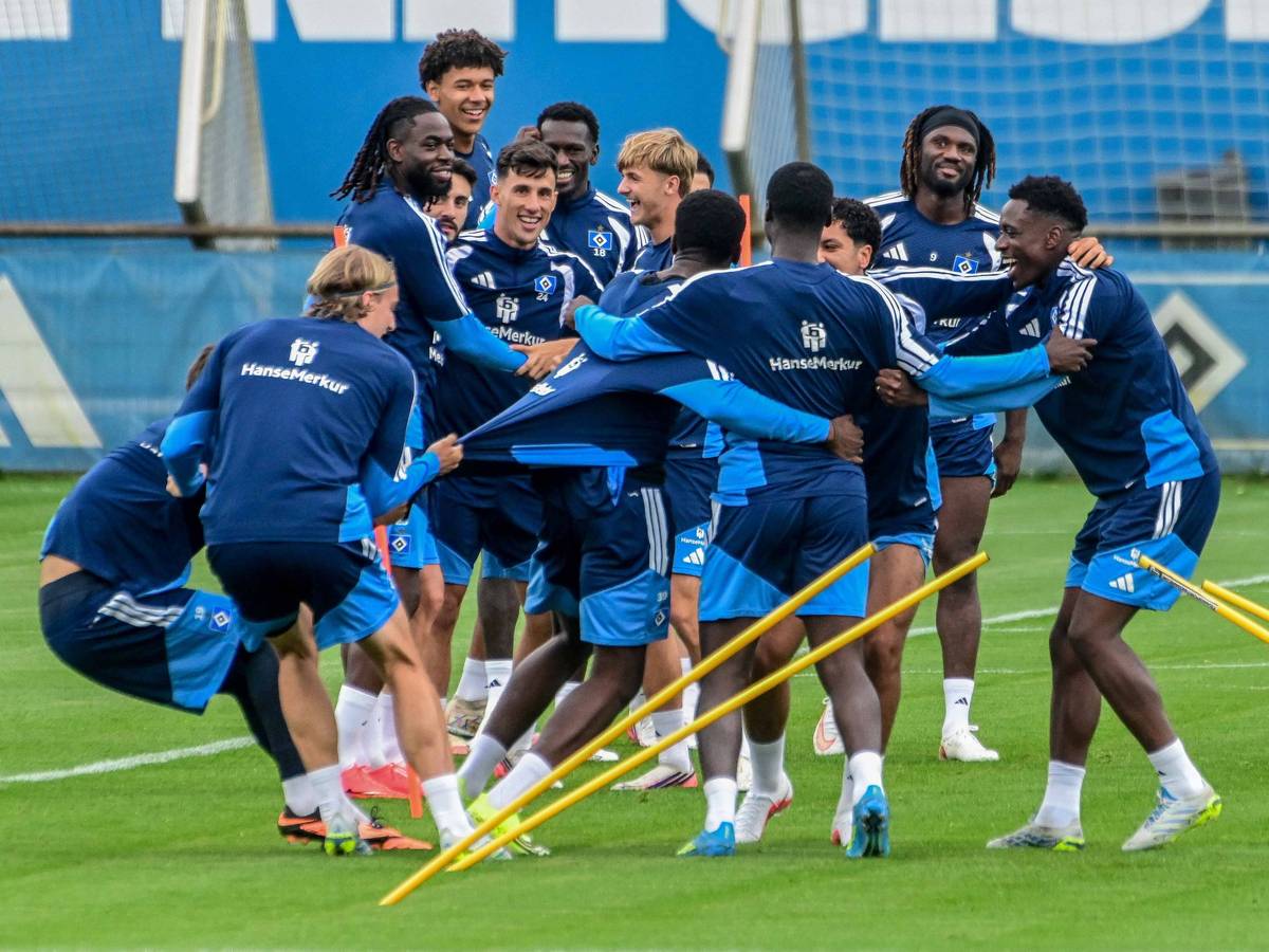Die HSV-Profis haben im Training Spaß.