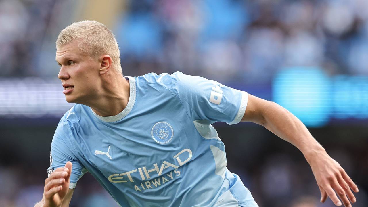 Erling Haaland im Dress von Manchester City.