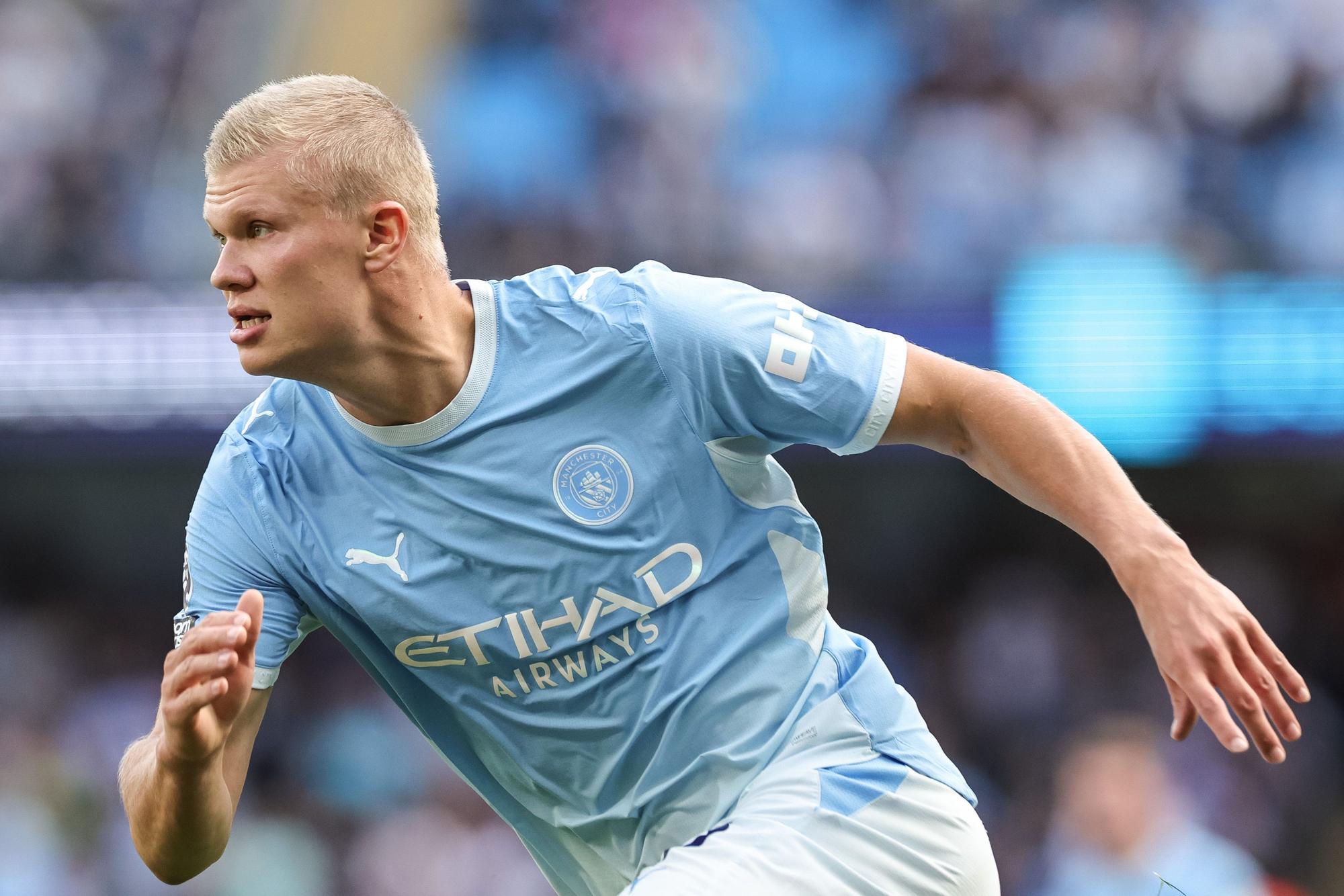 Erling Haaland im Dress von Manchester City.
