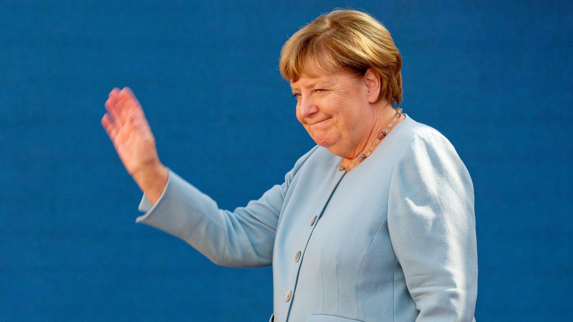 Die ehemalige Bundeskanzlerin Angela Merkel (CDU) spricht bei der Digitalmesse Digital X der Deutschen Telekom.