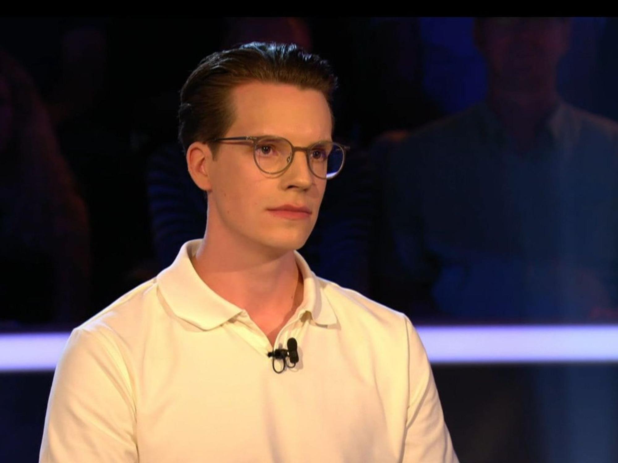 Michael Polit (27) zockte bei der 500.000-Euro-Frage und lag falsch. Er fiel auf 500 Euro zurück. (Bild: RTL)