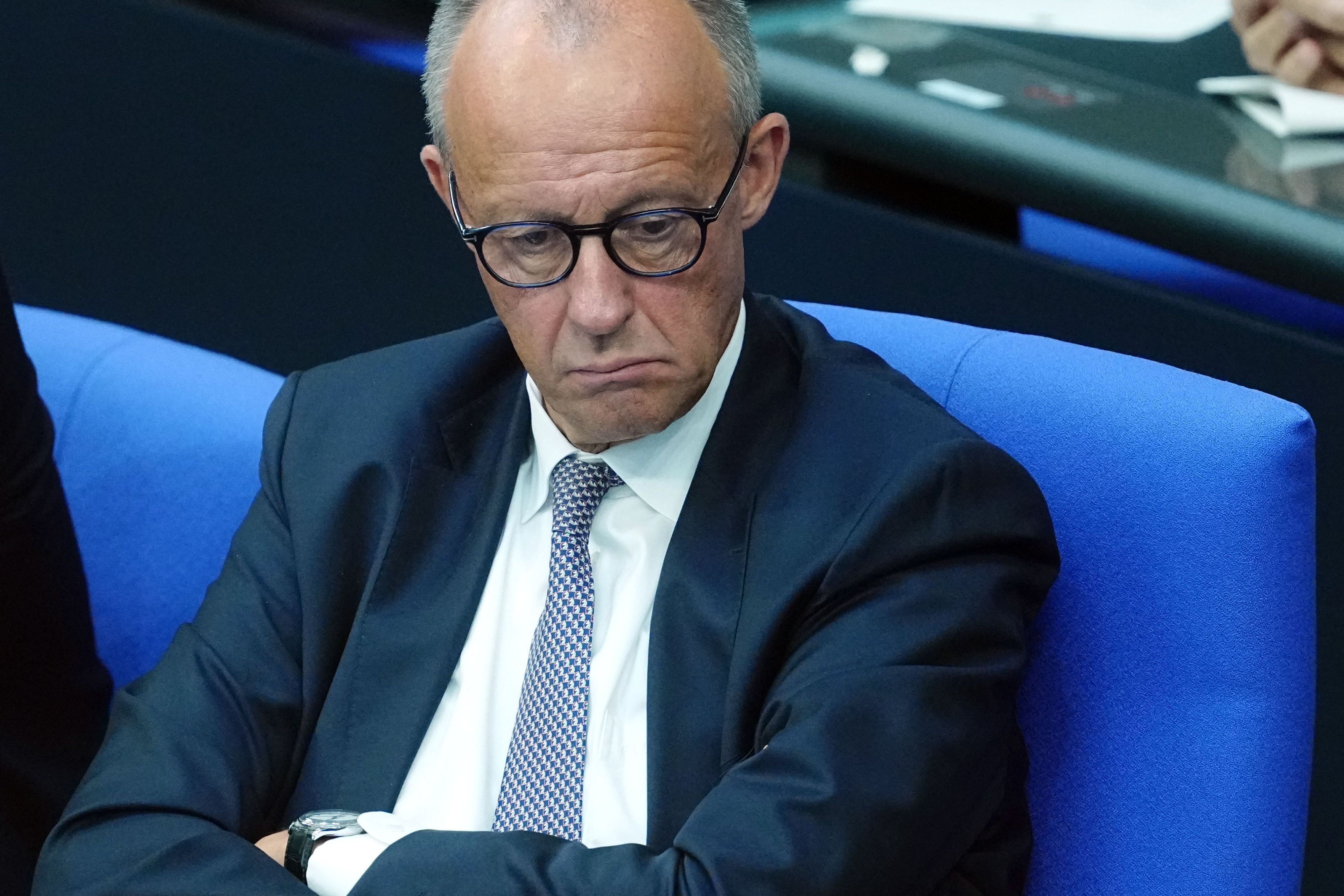 Bundeskanzler Friedrich Merz (CDU) bei der Sitzung des Bundestags zu Beginn der Haushaltswoche.