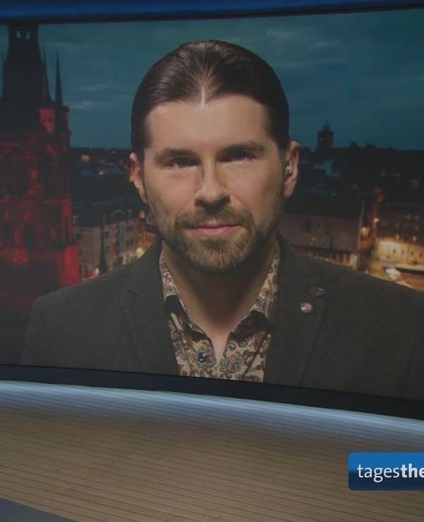Ingo Zamperoni sprach in den ARD-“Tagesthemen“ mit dem YouTuber Alexander Prinz über den Wahlausgang in Sachsen-Anhalt. (Bild: ARD / NDR)