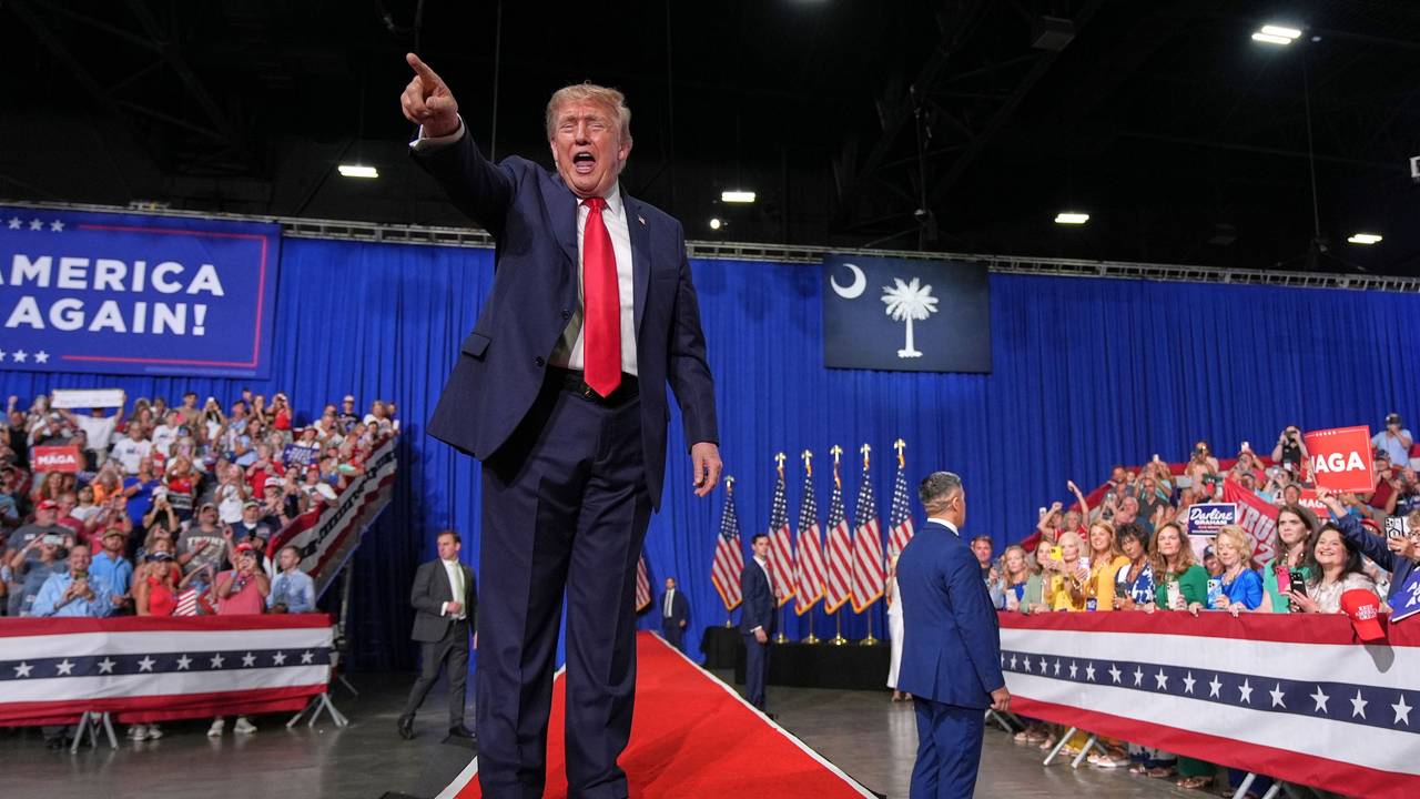 US-Präsident Donald Trump bei einer Wahlkampfveranstaltung im Myrtle Beach Convention Center in Myrtle Beach.
