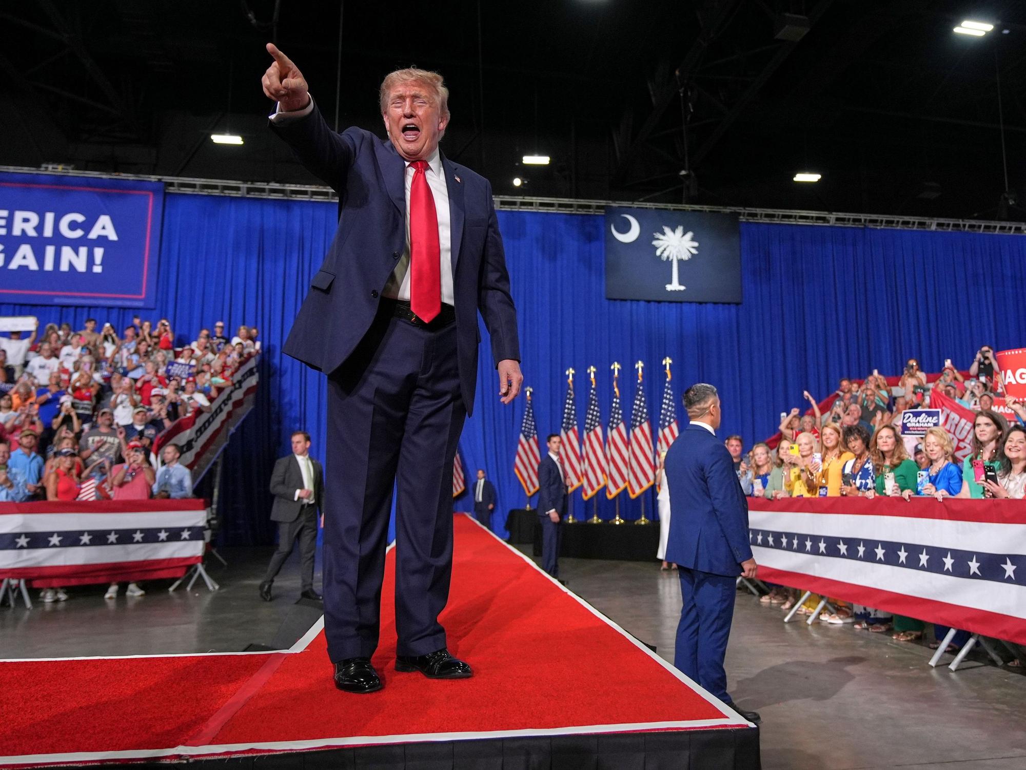 US-Präsident Donald Trump bei einer Wahlkampfveranstaltung im Myrtle Beach Convention Center in Myrtle Beach.