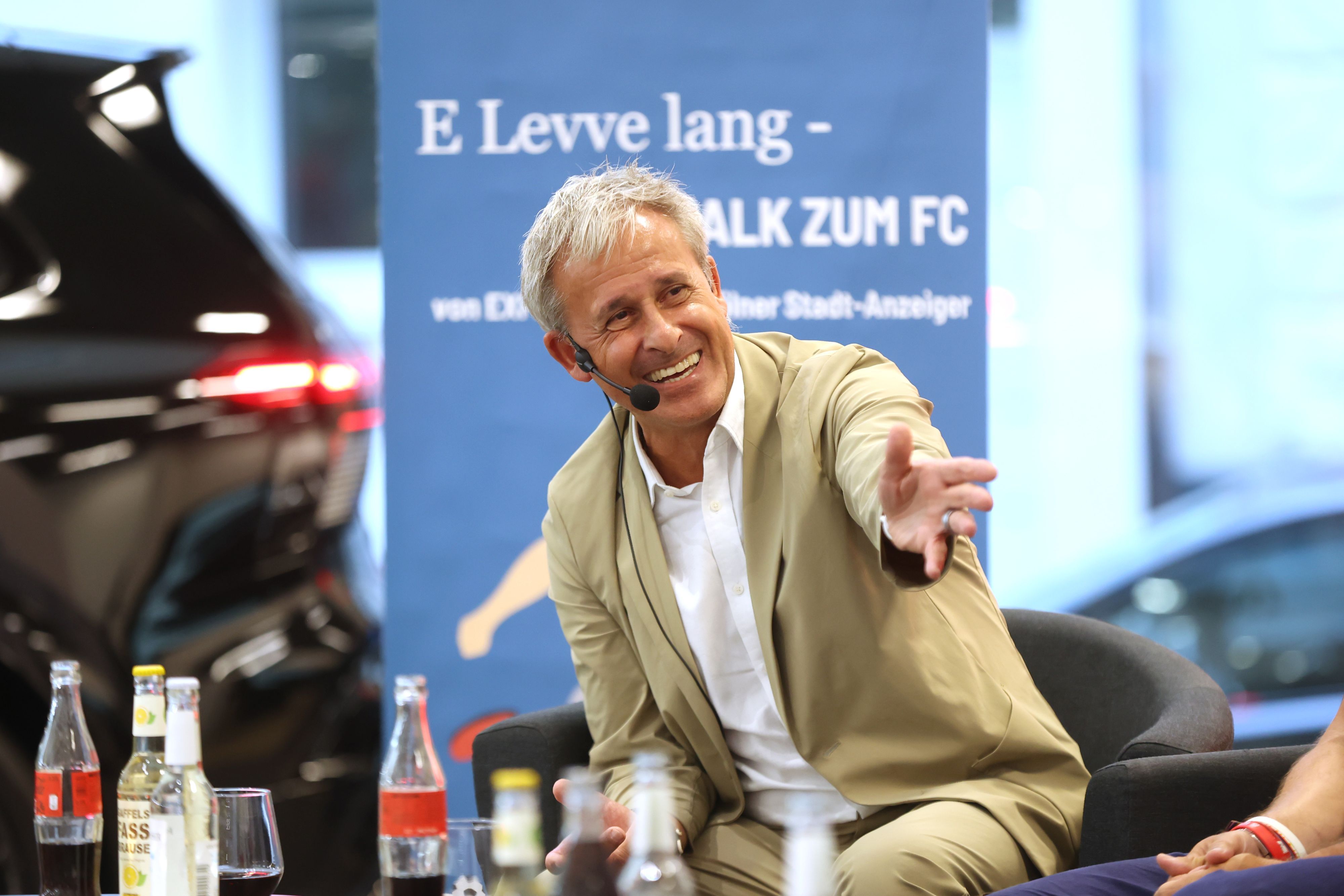 08.09.2026. Köln: FC-Talk am Abend mit Weltmeister Pierre Littbarski, FC-Geschäftsführer Thomas Kessler und Ex-FC-Kaderplaner Jörg Jakobs. Foto: Martina Goyert