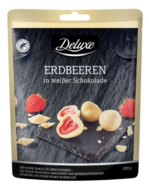 Deluxe Erdbeeren in weißer Schokolade, 120 Gramm: Hier wurden giftige Stoffe gefunden.