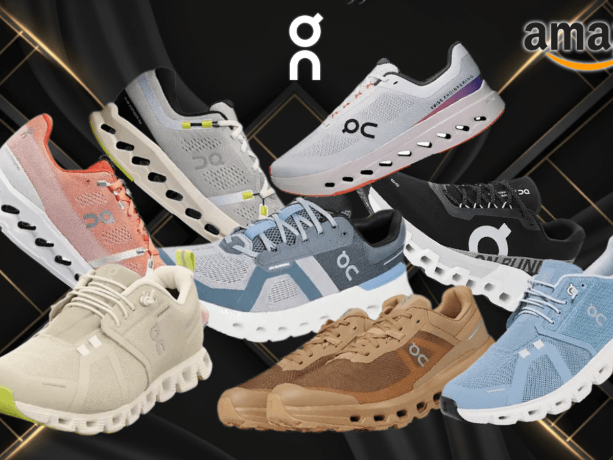 Auf dem Bild sind unterschiedliche Modelle und Varianten der Sneaker Marke On Running zu sehen