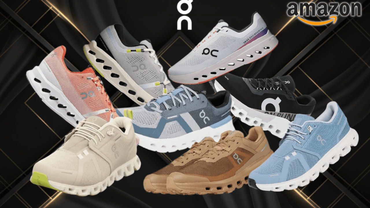 Auf dem Bild sind unterschiedliche Modelle und Varianten der Sneaker Marke On Running zu sehen