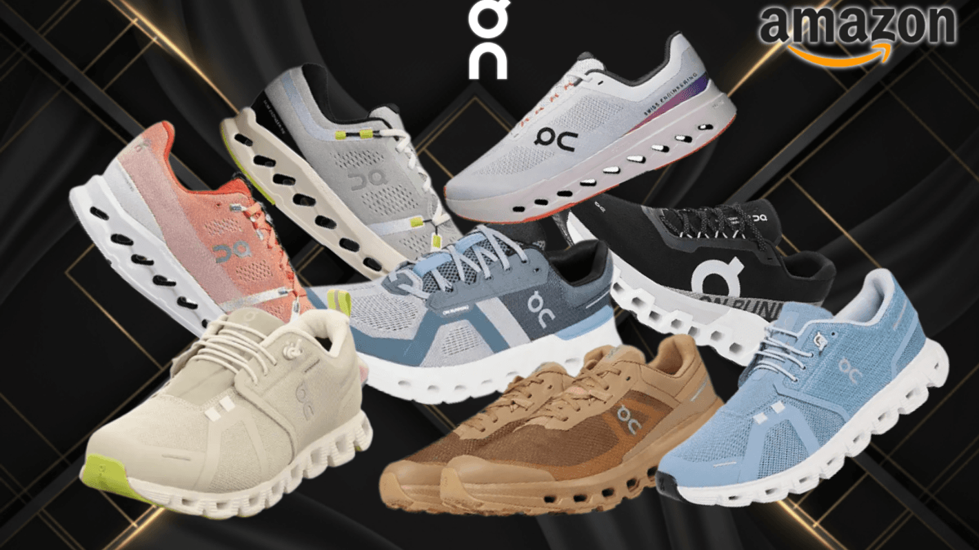 Auf dem Bild sind unterschiedliche Modelle und Varianten der Sneaker Marke On Running zu sehen