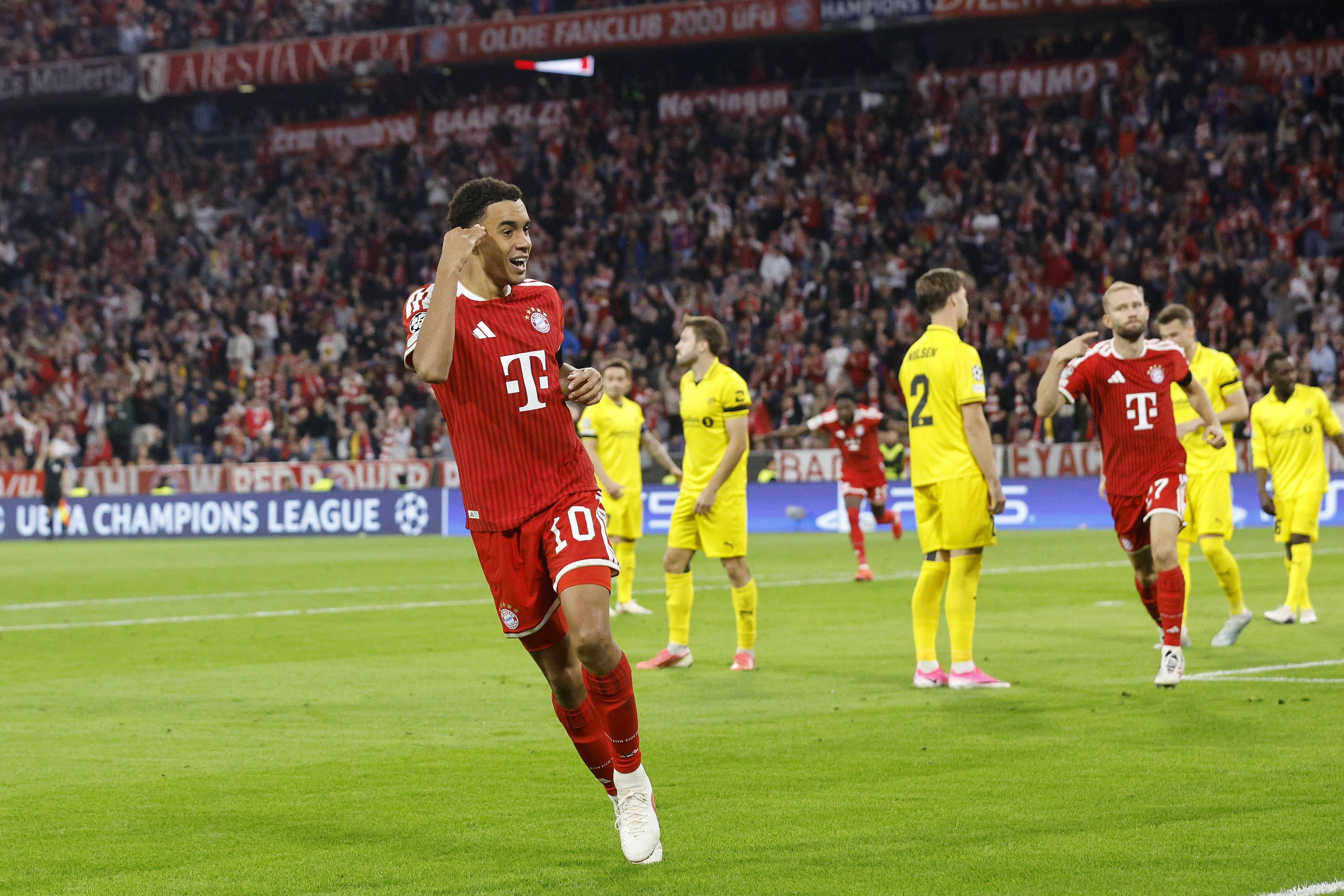 Torjubel von Jamal Musiala beim FC Bayern