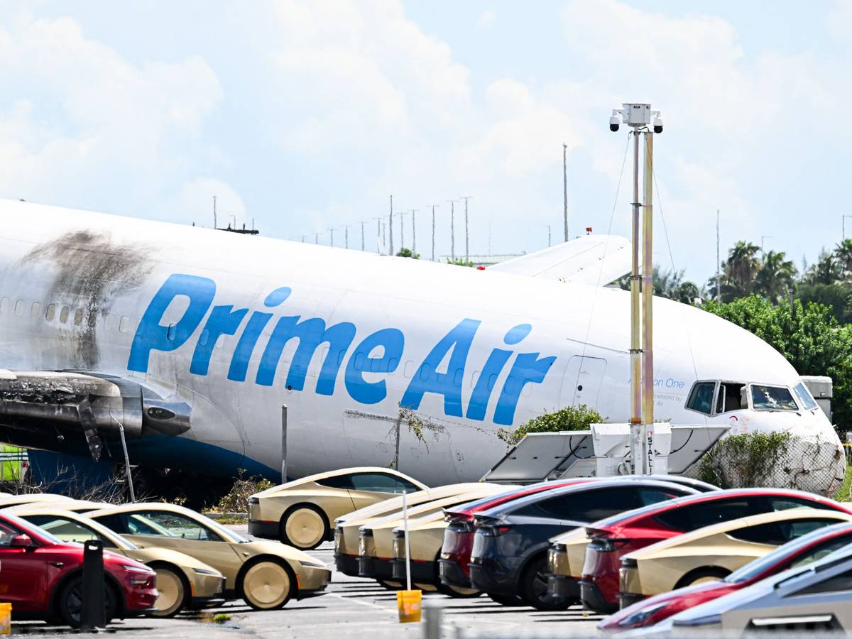 Der havarierte Amazon-Frachtflieger am 6. September in Miami