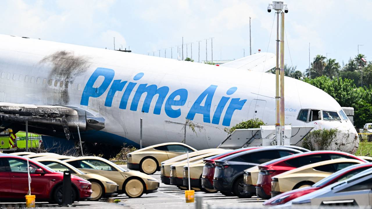 Der havarierte Amazon-Frachtflieger am 6. September in Miami