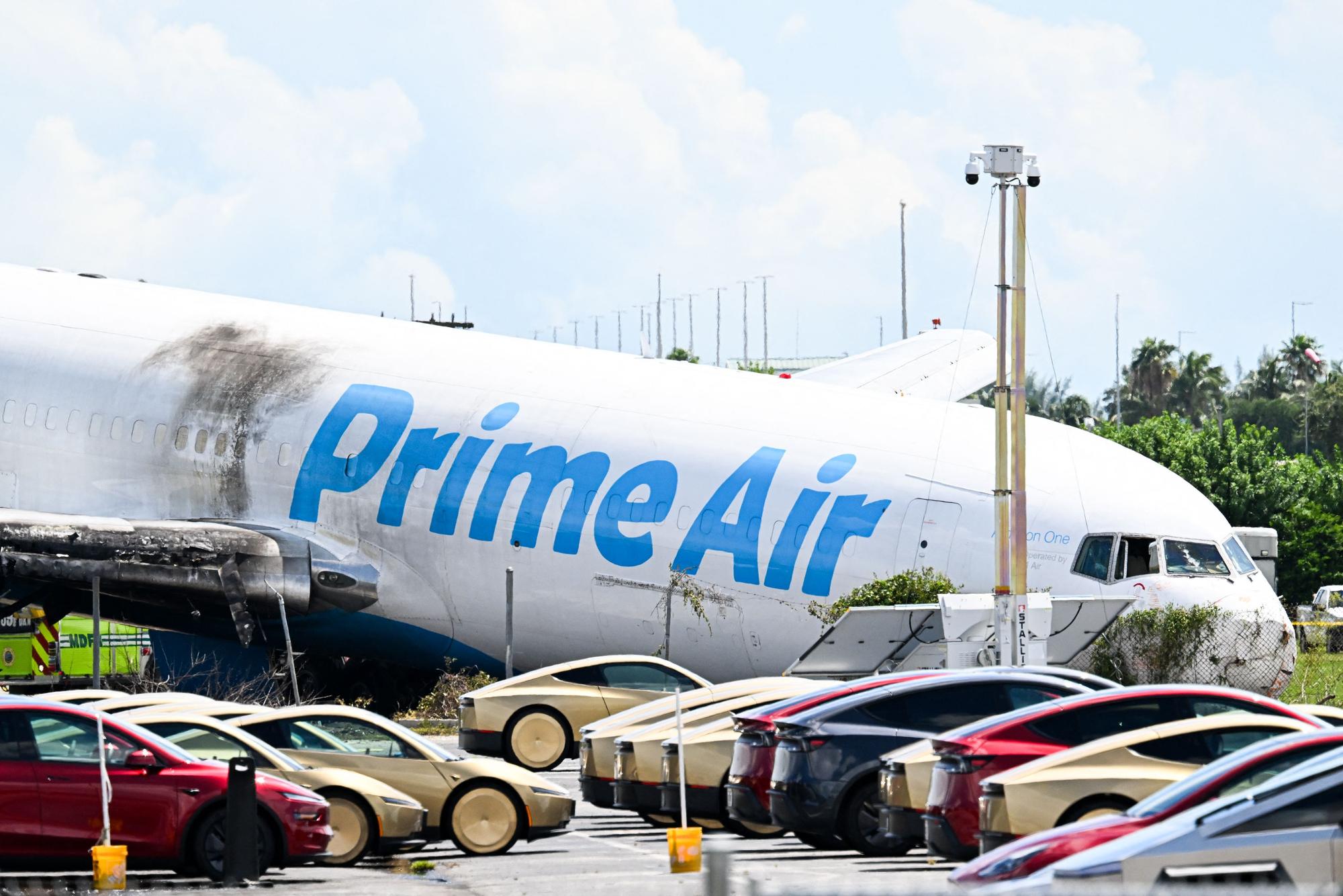 Der havarierte Amazon-Frachtflieger am 6. September in Miami