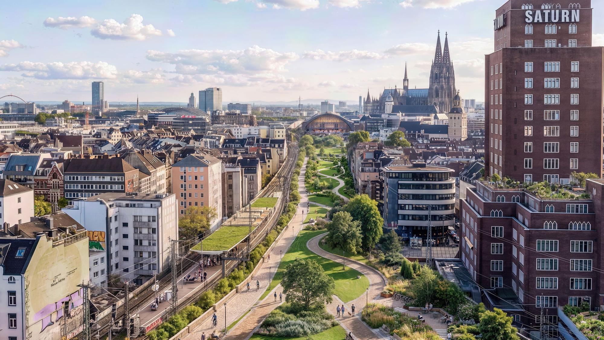 Kaum vorstellbar: Von der Bahntrasse zwischen dem Hauptbahnhof und dem Hansaring sind nur noch zwei S-Bahngleise übrig.