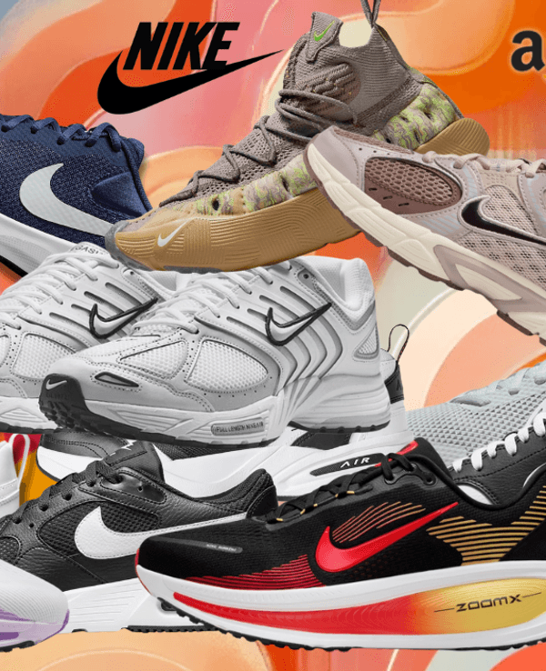 Auf dem Bild ist eine Collage diverser Nike Sneaker zu sehen, die sich aktuell im Nike Sale befinden.