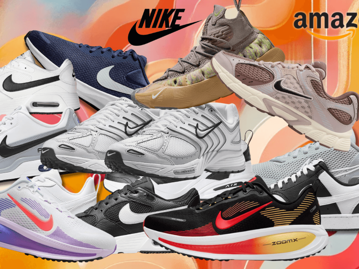 Auf dem Bild ist eine Collage diverser Nike Sneaker zu sehen, die sich aktuell im Nike Sale befinden.