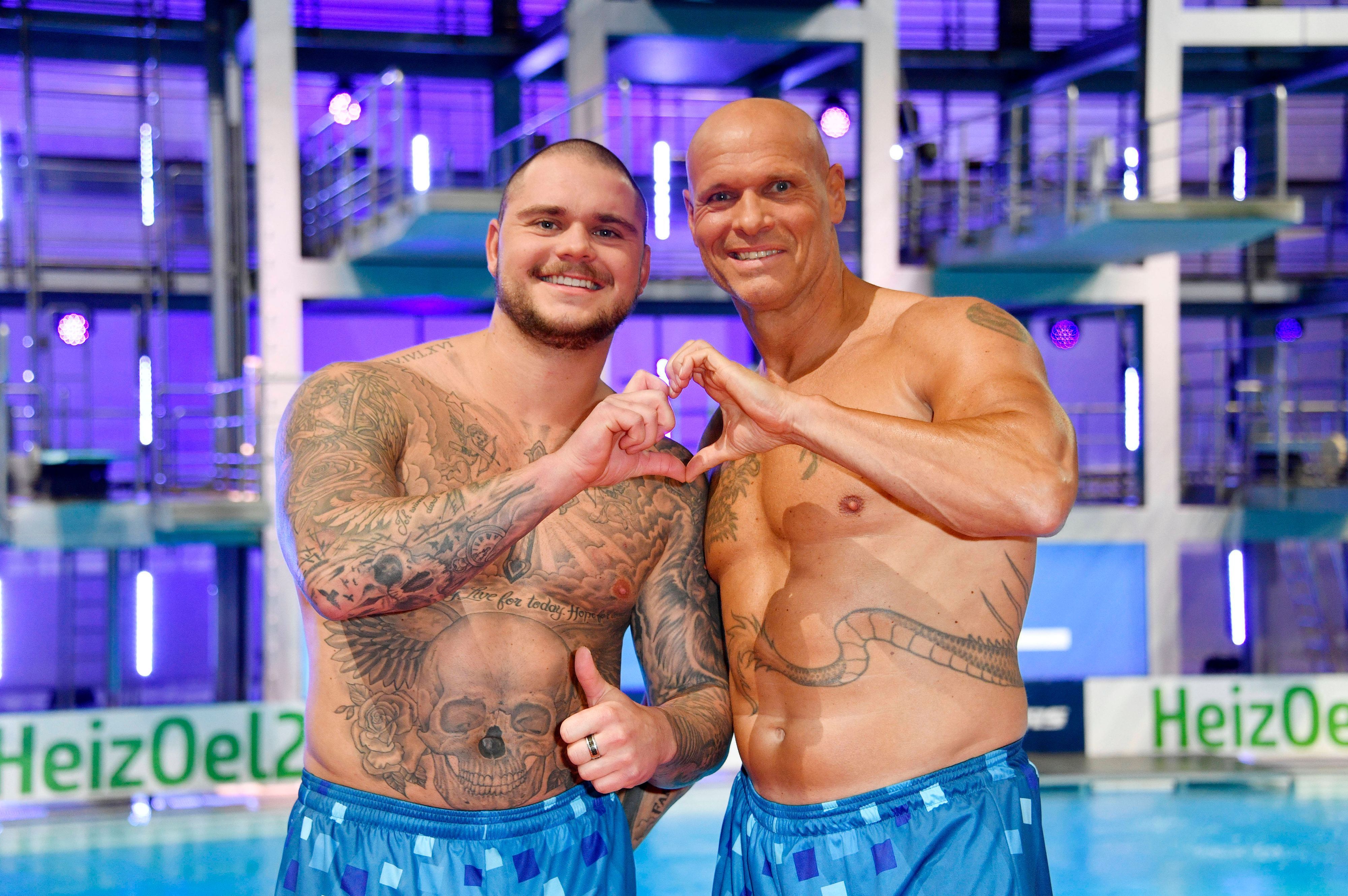 Nico Legat und Thorsten Legat beim Photocall zur Fernsehshow RTL Turmspringen aus der Schwimm- und Sprunghalle im Europasportpark Berlin