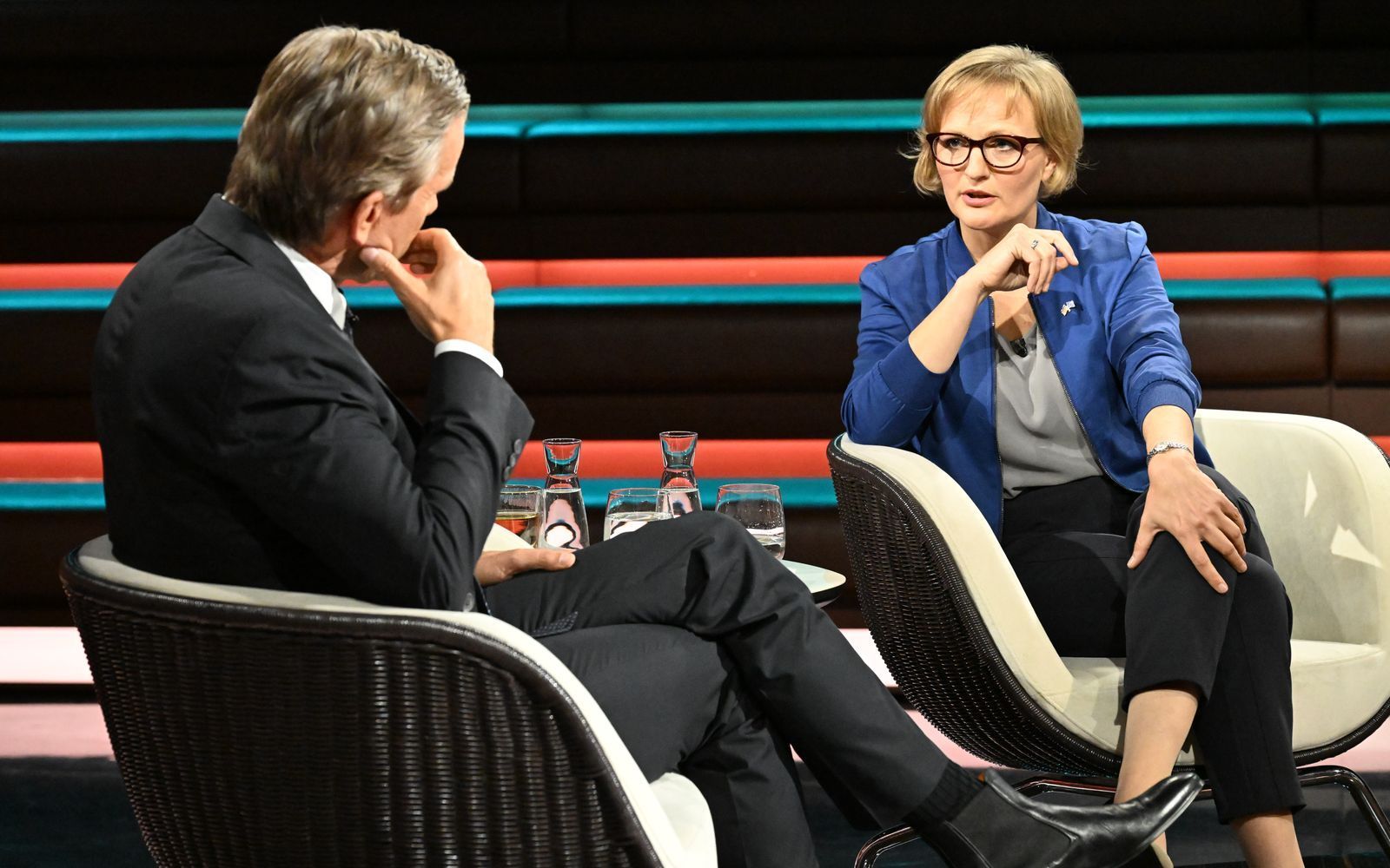 Ist die Regierungskrise eine „Riesenchance“ für die Grünen? Dieser These widersprach Parteivorsitzende Franziska Brantner vehement. (Bild: ZDF/Cornelia Lehmann)